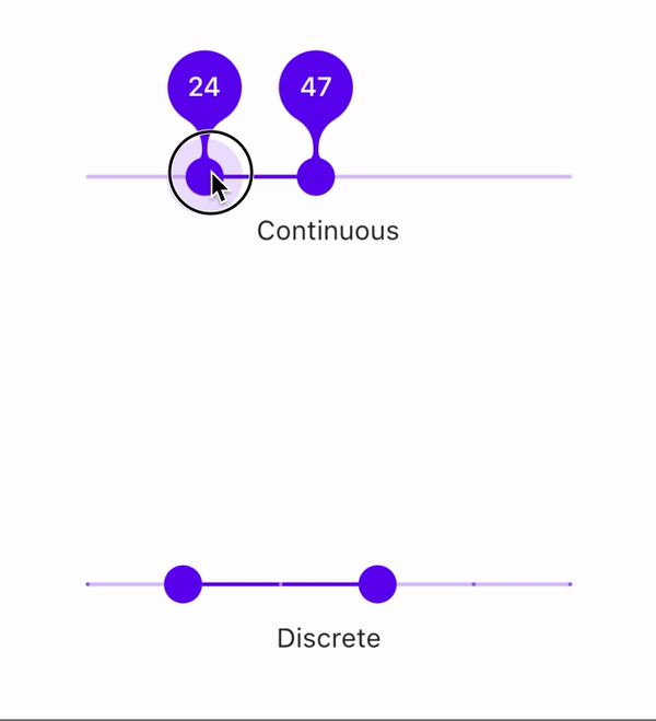 The new, themeable RangeSlider widget supports continuous or discrete styles